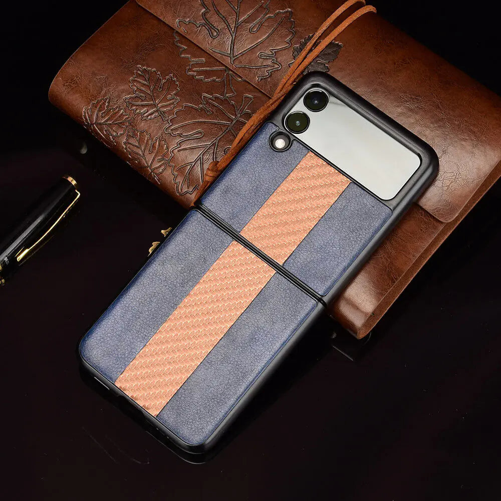 For Samsung Galaxy Z Flip 3 5G Slim Folding Leather Shockproof Phone Case Cover by Anti Spier
