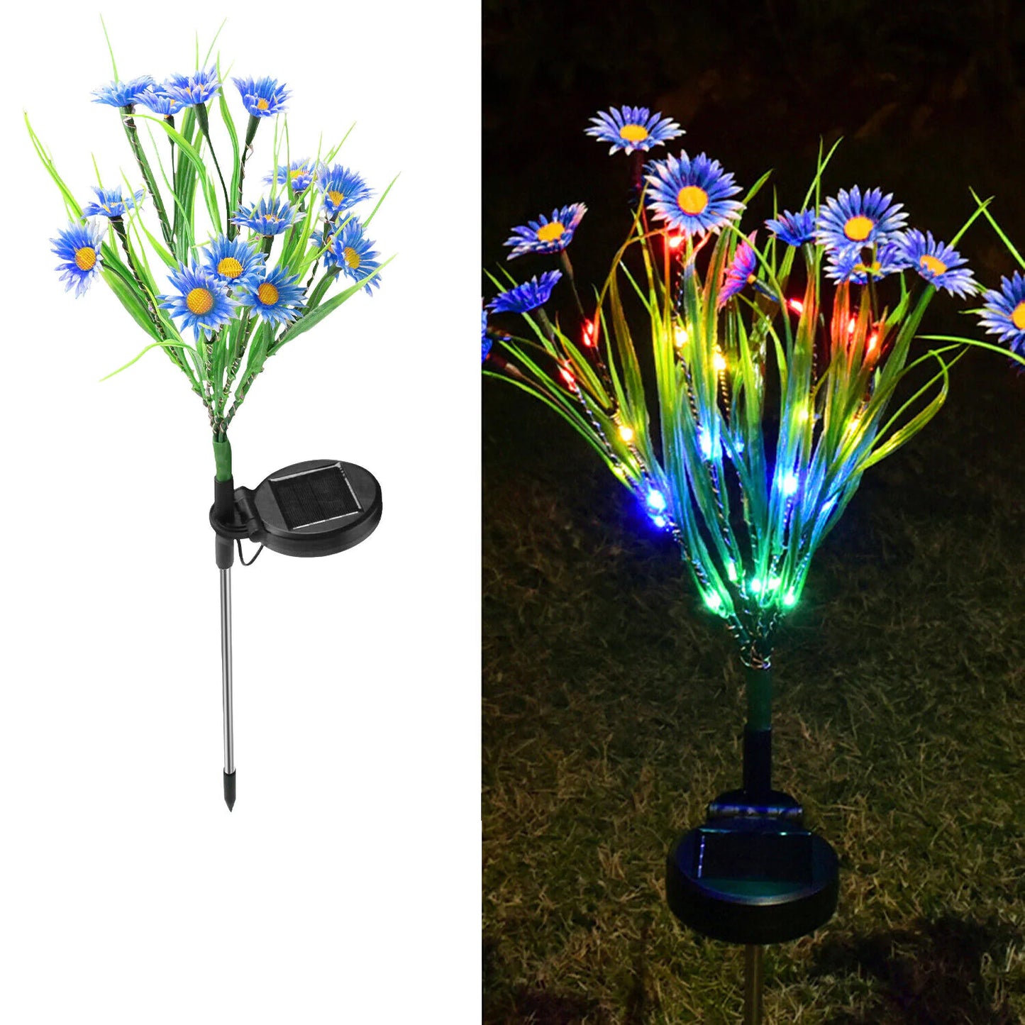 Solar Garden Lights LED Flower Stake Lamp Outdoor Yard Waterproof Patio Decor by Anti Spier