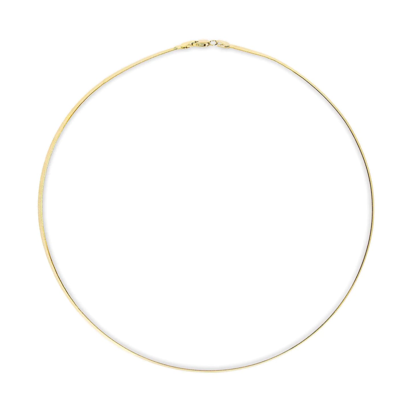 Unisex Solid 14K Gold 2.8mm Imperial Herringbone Chain Necklace by Anti Spier
