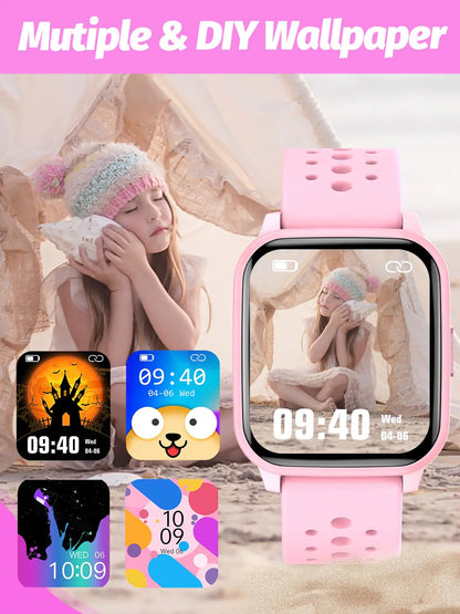 Kids Smart Watch Girls Boys, Smart Watch for Kids Game Smart Watch Gifts for 4-16 Years Old with Sleep Mode 20 Sports Modes 5 Games Pedometer Birthday Gift for Boys Girls (Pink) Pink by Anti Spier