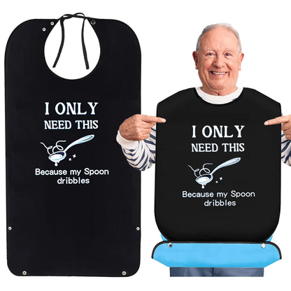 Funny Adult Bibs for Men Waterproof and Reusable Bibs for Adults Washable Adult Bibs for Eating with Crumb Catcher Clothing Protectors for Elderly Special Needs by Anti Spier