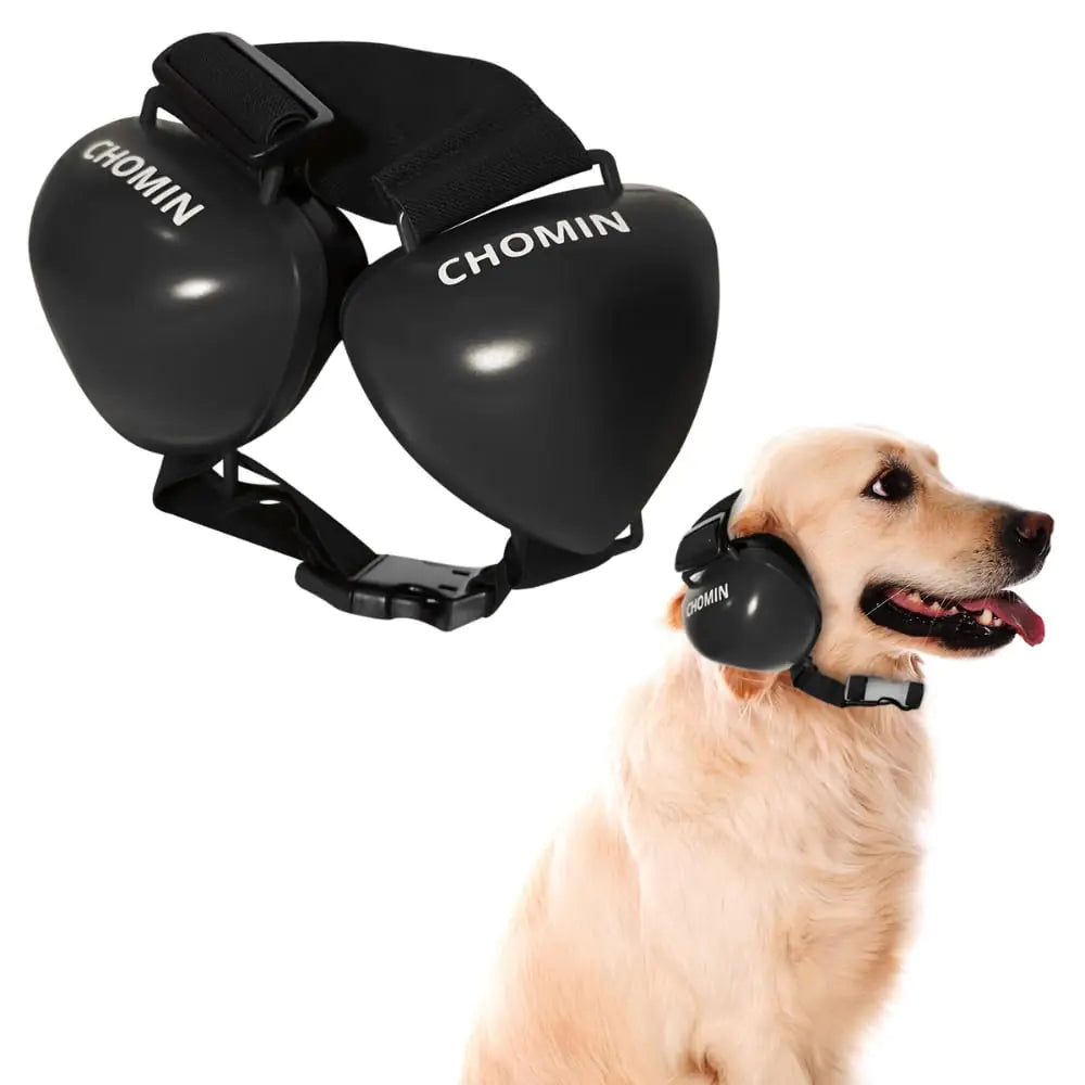 CHOMIN Dog Ear Muffs for Noise Protection 29dB NRR Dog Earmuffs Noise Cancelling Headphones for Dogs Dog Ear Plugs for Hearing Protection from Thunder Vacuums Fireworks (Black Medium) by Anti Spier