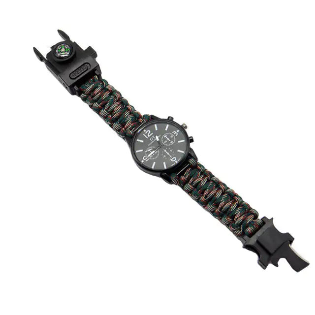 Outdoor Multi function Camping Survival Watch Bracelet Tools With LED Light by Anti Spier
