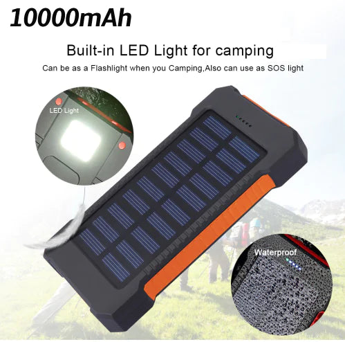 Waterproof Solar Charging 10000mAh Battery Backup by Anti Spier