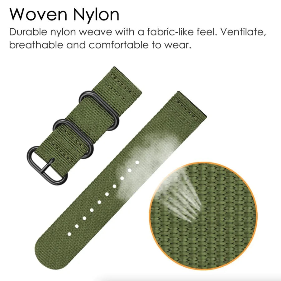 18mm 20mm 22mm Durable Military Woven Nylon Wrist Watch Band Quick Release Strap by Anti Spier