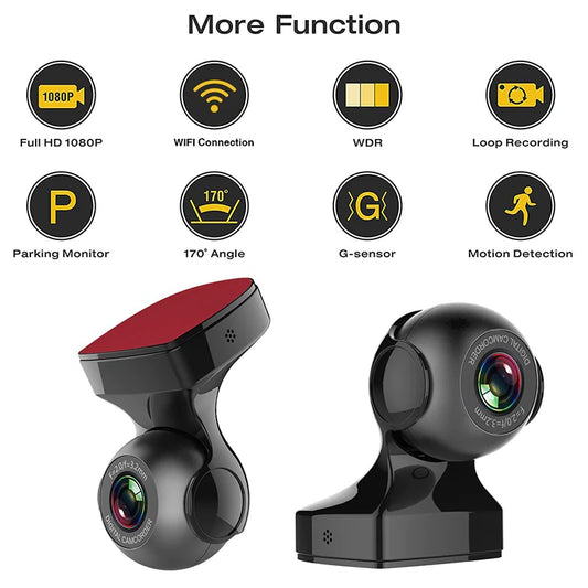 170° WiFi Dash Cam Recorder Car Camera HD 1080P Car DVR Vehicle Video G-Sensor by Anti Spier