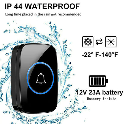 Wireless Doorbell Chime Waterproof Plugin Receiver Adjustable Volume 1000FT Kit by Anti Spier