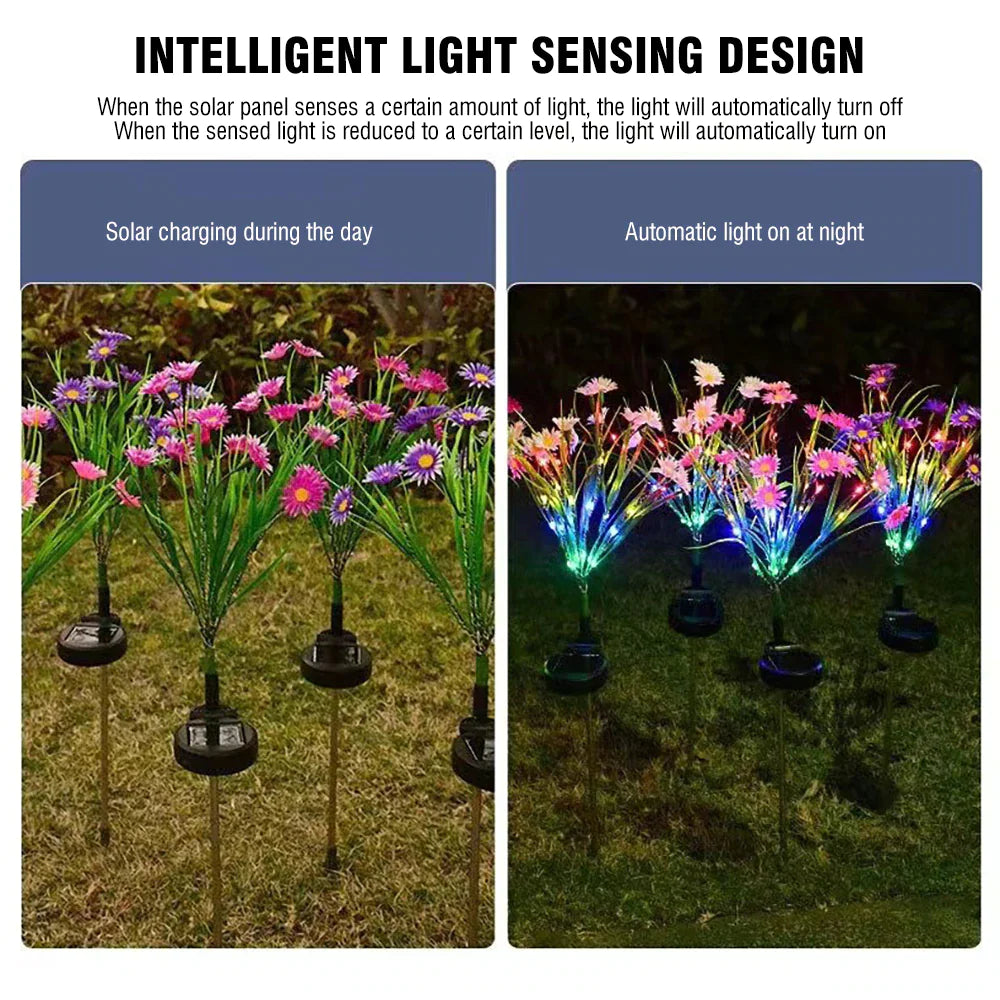 Solar Garden Lights LED Flower Stake Lamp Outdoor Yard Waterproof Patio Decor by Anti Spier