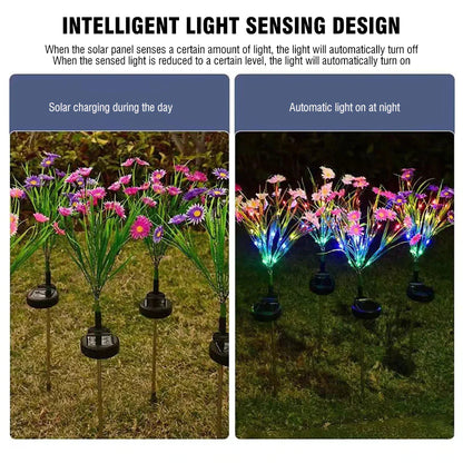 Solar Garden Lights LED Flower Stake Lamp Outdoor Yard Waterproof Patio Decor by Anti Spier