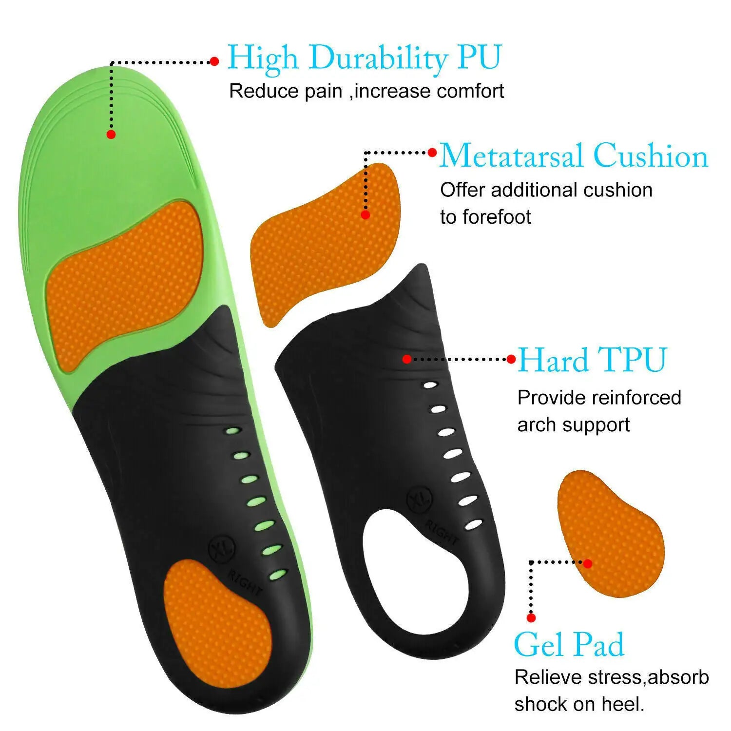 Orthotic Shoe Insoles Inserts Flat Feet High Arch Support For Plantar Fasciitis by Anti Spier