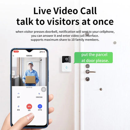 Wireless Security WiFi Smart Doorbell Intercom Video Camera Bell Chime Door Ring by Anti Spier