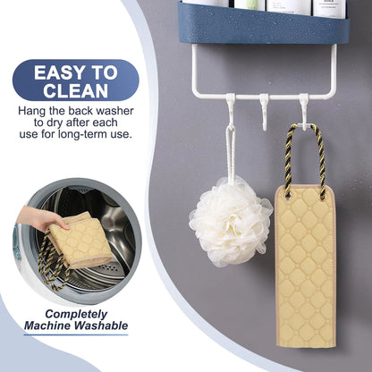Exfoliating Back Scrubber with Handles, 39 Inch Double-Sided Back Exfoliator Body Scrub Towel, Exfoliating Washcloth Bath Tool for Use in Shower, Back Washer to Deep Clean Your Skin for Men & Women Beige (39*5.5 Inch) by Anti Spier