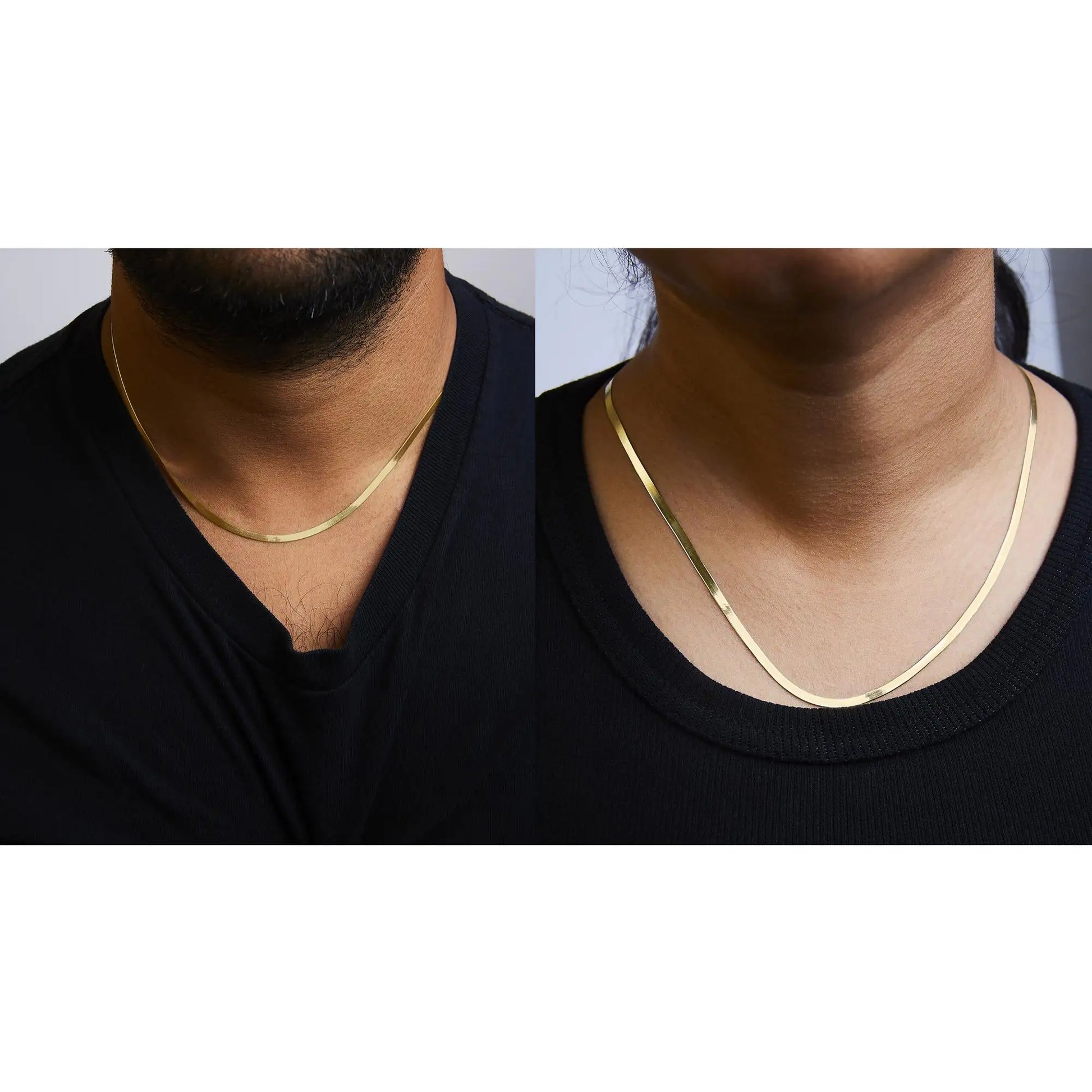 Unisex Solid 14K Gold 2.8mm Imperial Herringbone Chain Necklace by Anti Spier