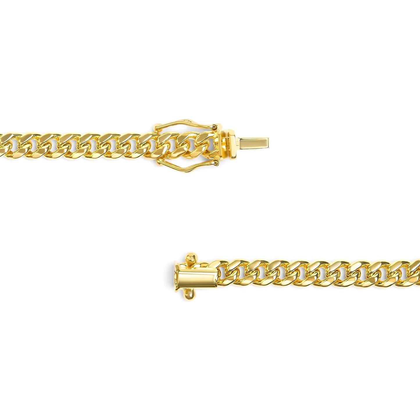 Semi-Solid 14K Yellow Gold 4.5mm Miami Cuban Chain Necklace - Unisex Chain by Anti Spier