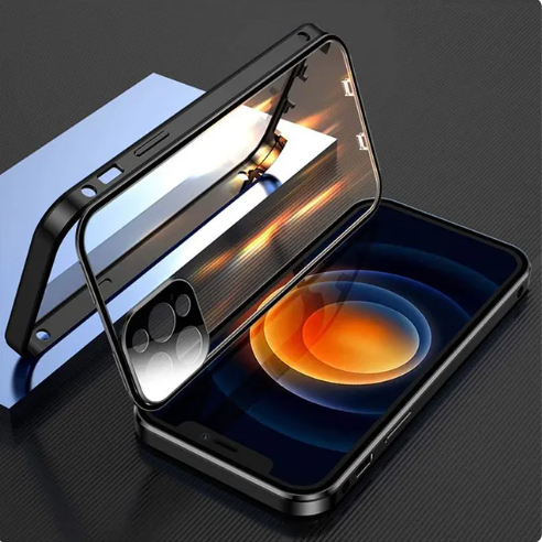 Double Sided Glass Snap Lock Case For iPhones by Anti Spier