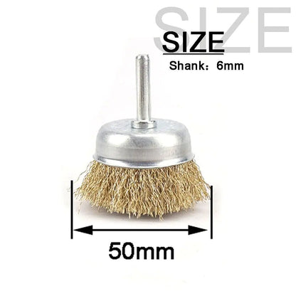 2-Pack 3 Pcs Wire Brush Wheel Set Cup Drill Bit Rust Paint Attachment 1/4" USA by Anti Spier