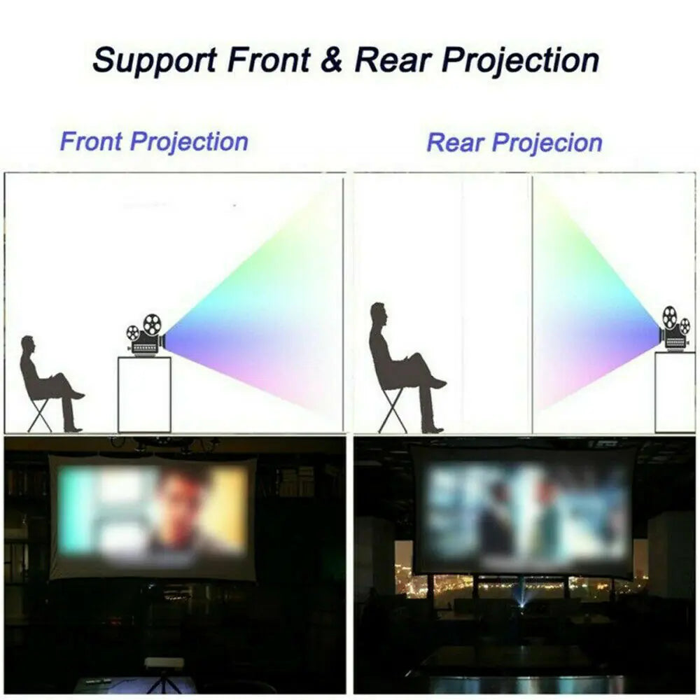 Portable Foldable Projector Screen 16:9 HD Outdoor Home Cinema Theater 3D Movie by Anti Spier