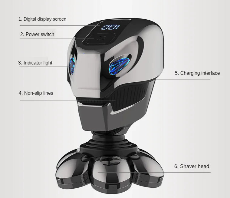 7D Cordless Shaver Hair Trimmer Men’s 5-In-1 Electric Head Shaver Razor Men Wet by Anti Spier