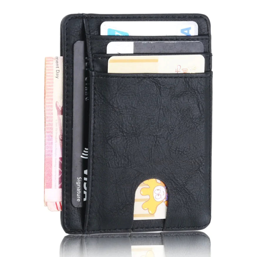 Leather Slim Wallet Credit Card Holder RFID Blocking Pocket ID Money USA by Anti Spier