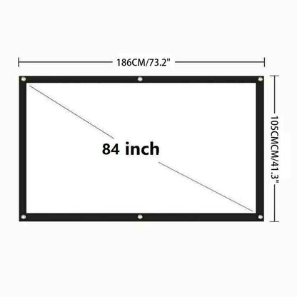 Portable Foldable Projector Screen 16:9 HD Outdoor Home Cinema Theater 3D Movie by Anti Spier