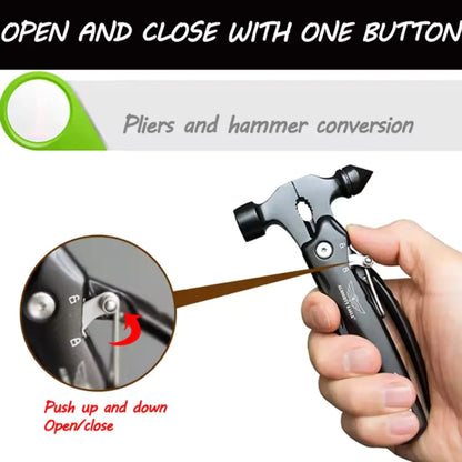 High-Quality Multi-Tool Hammer Hatchet with Knife, Saw, and Mini Claw – Ultimate Car Safety Hand Tool by Anti Spier