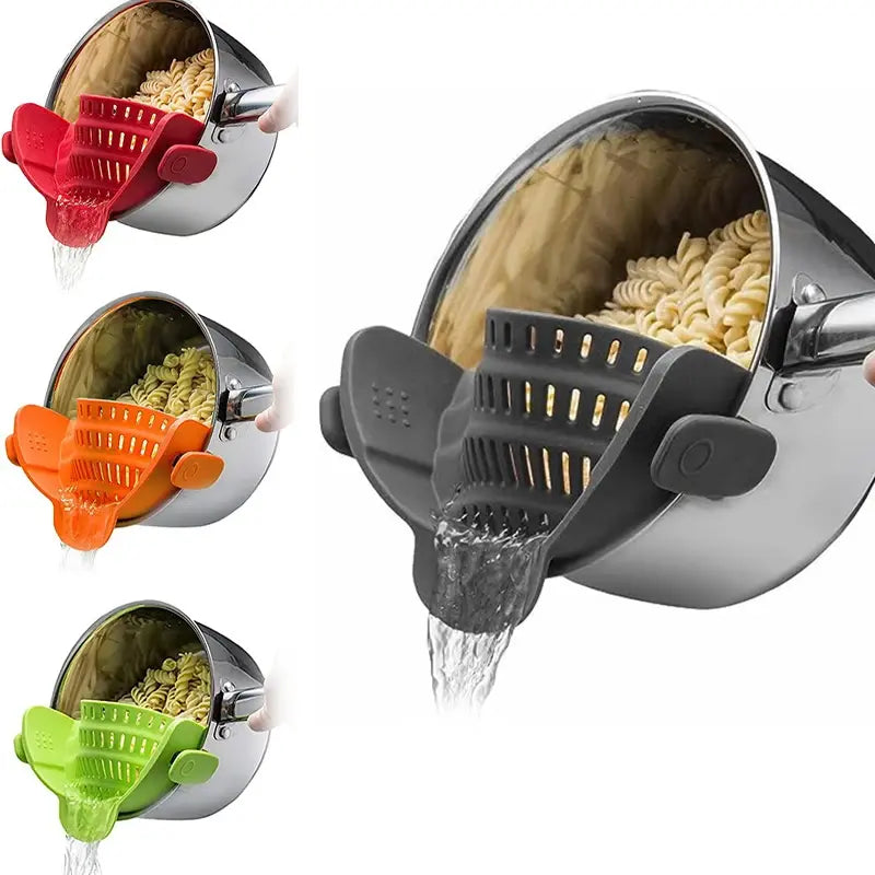 Multi-Functional Silicone Clip-On Strainer by Anti Spier