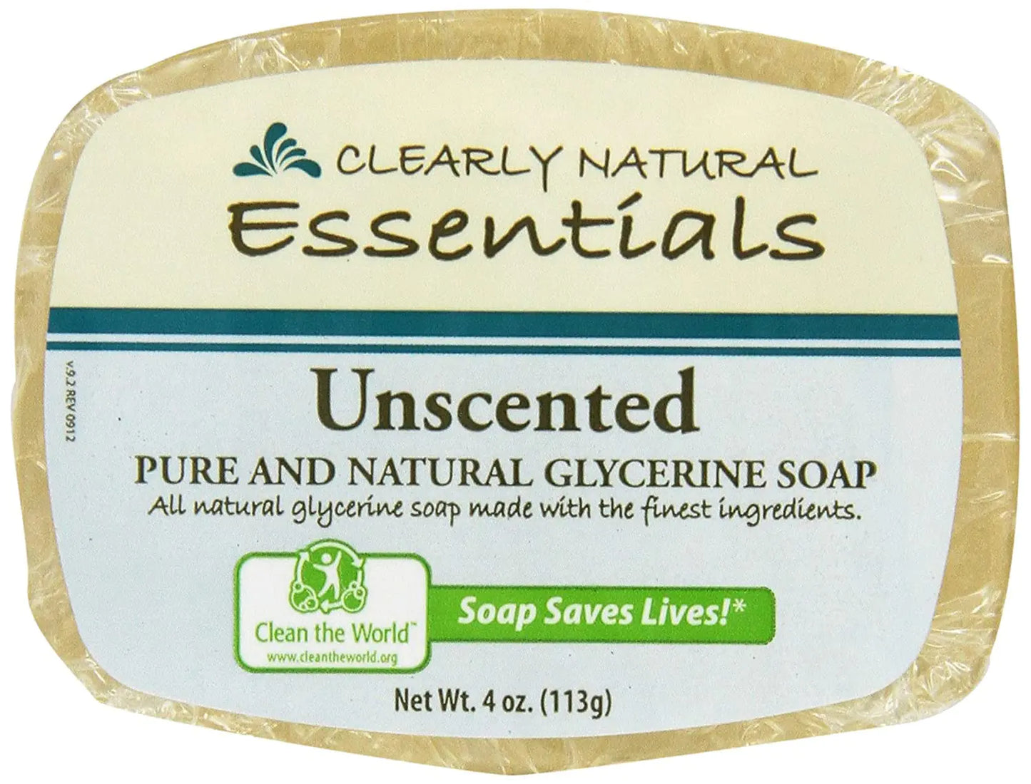 Clearly Natural Glycerin Bar Soap Unscented4 Ounce (Pack of 6) by Anti Spier