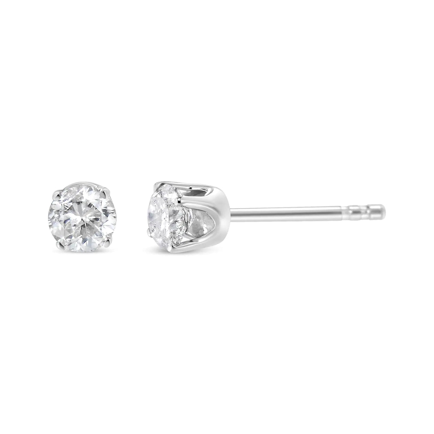 14K White Gold 1/4 Cttw Lab Grown Diamond 4-Prong Classic Solitaire Stud Earrings (G-H Color, VS2-SI1 Clarity) by Anti Spier
