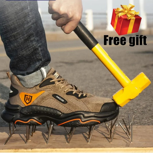 Men's Steel Toe Safety Work Shoes - Lightweight Outdoor Protective Footwear by Anti Spier