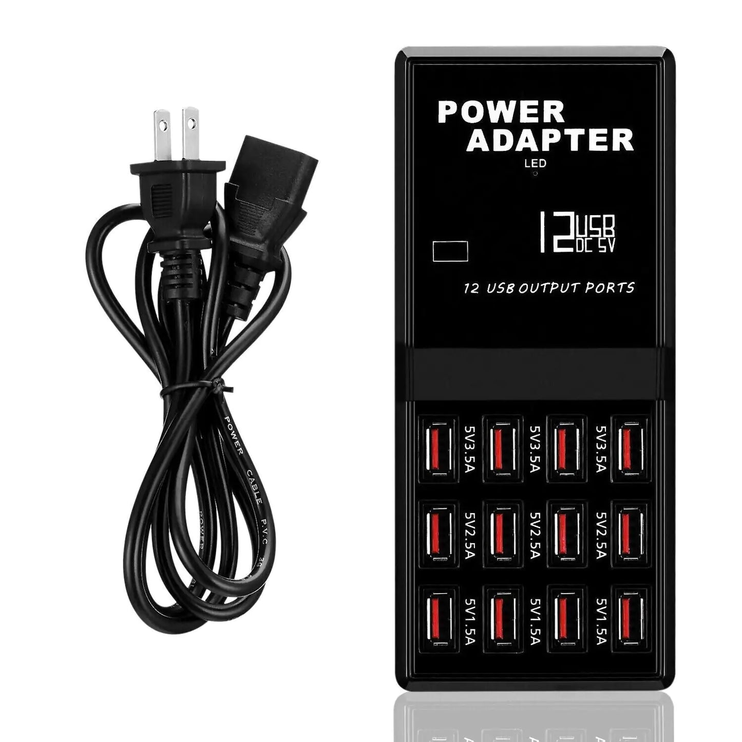 Multi 12 Port USB Charging Station Hub Desktop Wall Cell Phone Charger Organizer by Anti Spier
