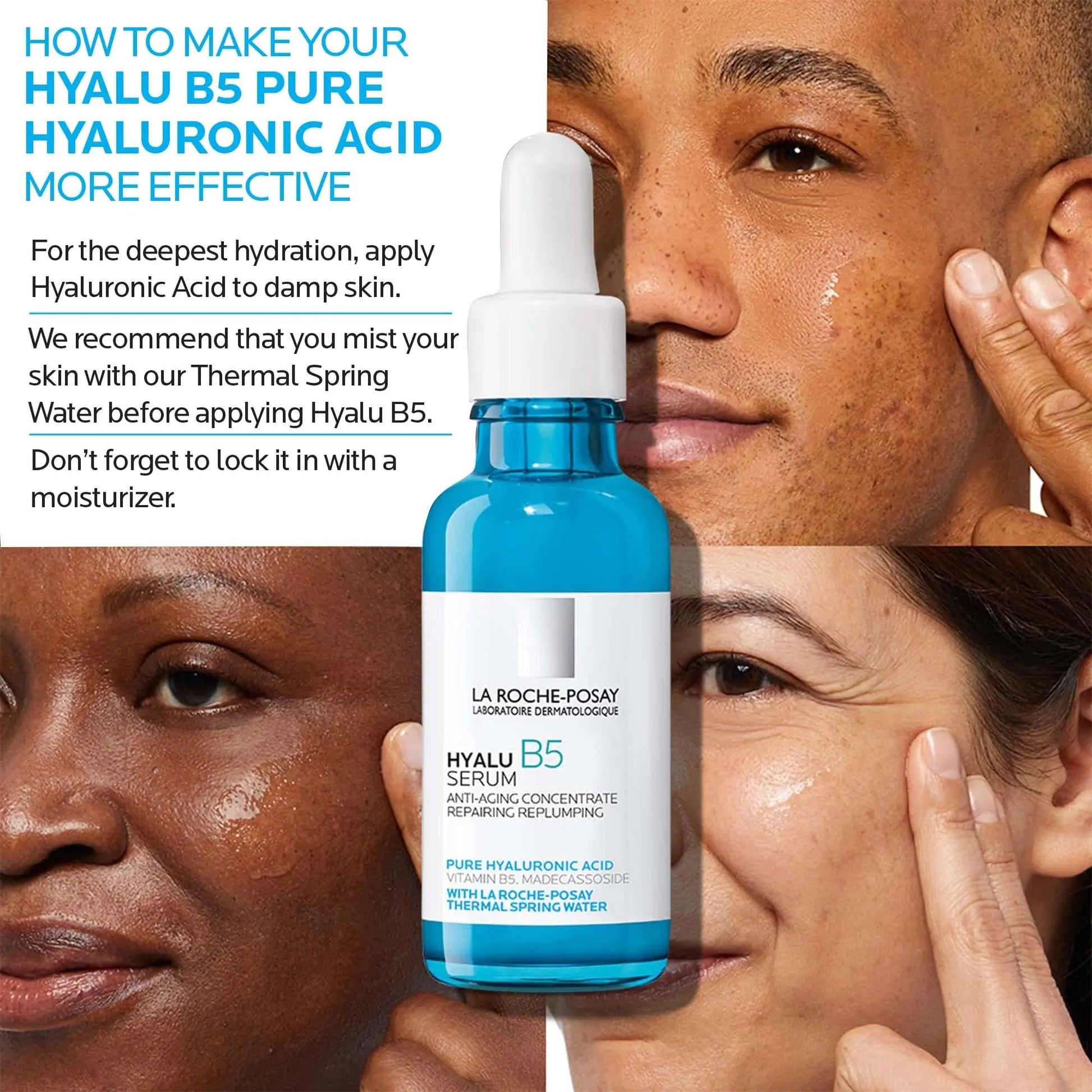 La Roche-Posay Hyalu B5 Pure Hyaluronic Acid Serum for Face, with Vitamin B5, Anti-Aging Serum for Fine Lines and Wrinkles, Hydrating Serum to Plump and Repair Dry Skin, Safe on Sensitive Skin 1 Fl Oz (Pack of 1) by Anti Spier