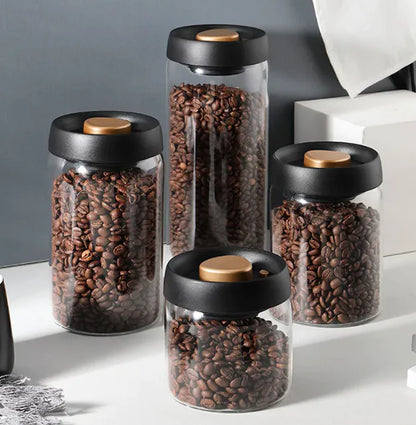 Vacuum Sealed Glass Storage Jar Set by Anti Spier