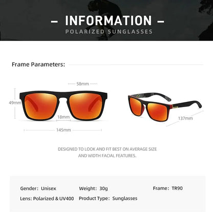 Square Polarized Sunglasses For Men Women Outdoor Sports Driving Glasses Golfing by Anti Spier