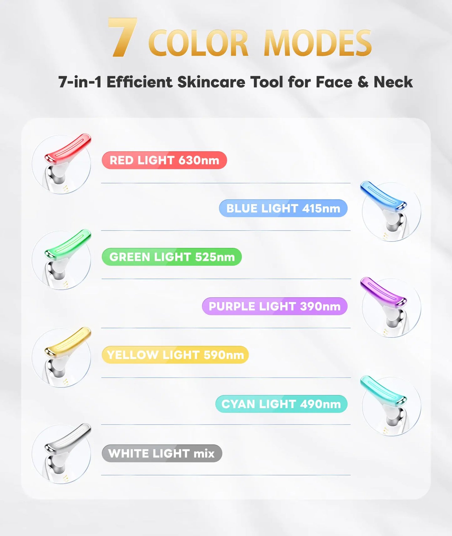 7 Color Light Based Multifunctional Facial Massager, Face Massager Tool for Skin Care at Home, Glossy White by Anti Spier