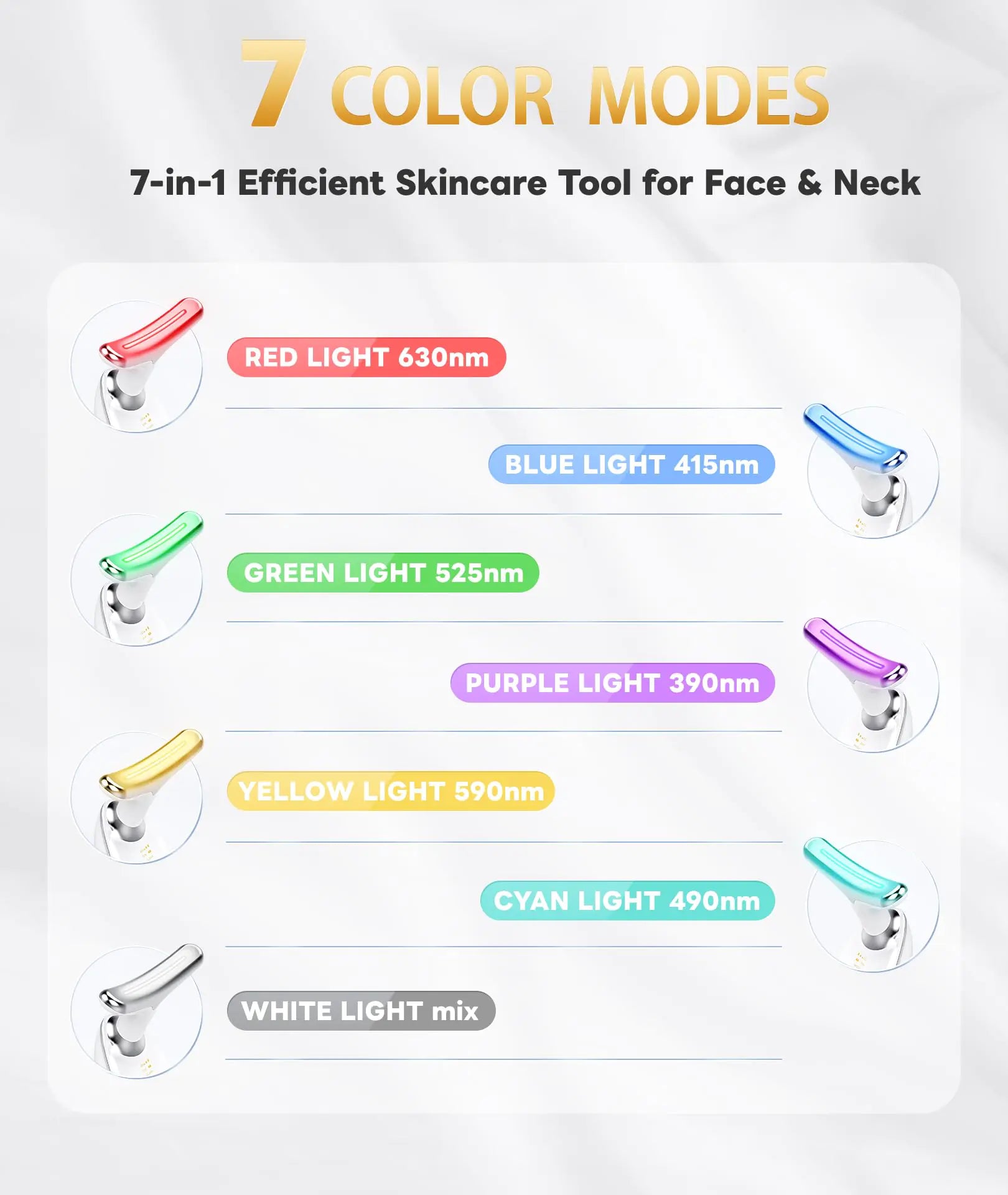 7 Color Light Based Multifunctional Facial Massager, Face Massager Tool for Skin Care at Home, Glossy White by Anti Spier
