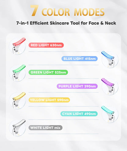 7 Color Light Based Multifunctional Facial Massager, Face Massager Tool for Skin Care at Home, Glossy White by Anti Spier