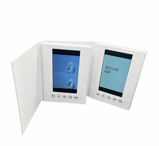 7-inch White Hardcover Video Brochure Card by Anti Spier