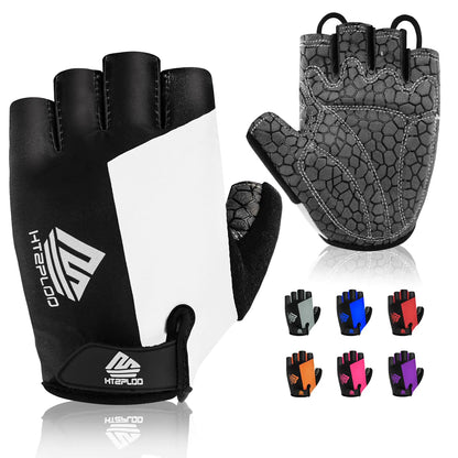 Bike Gloves Cycling Gloves Biking Gloves Bicycle Gloves for Men Women with Anti-Slip Shock-Absorbing Pad,Light Weight Half Finger Gloves for Cycling Workout Training Outdoor Black&gray X-Large by Anti Spier