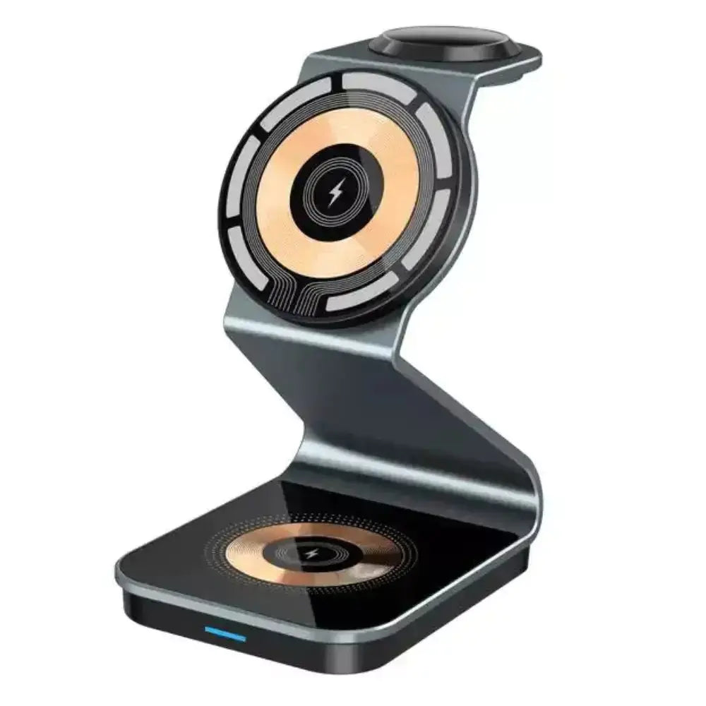 3 in 1 Transparent 15W Magnetic Wireless Charger Pad holder by Anti Spier