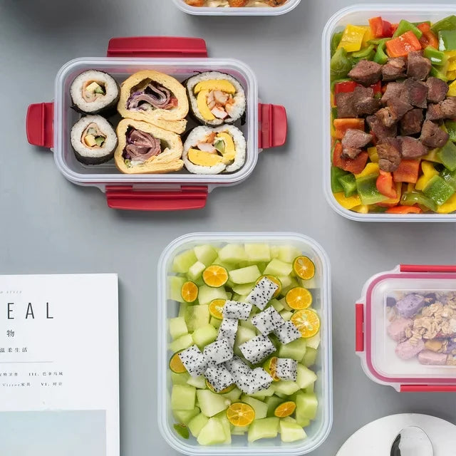 5 Pack Stackable Food Storage Containers Airtight & Leakproof Set Snap Lock Lids by Anti Spier