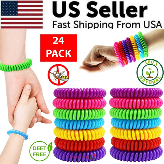 24 Pack Anti Bug Insect Pest Repellent Bracelet Wrist Band Natural Protection US by Anti Spier