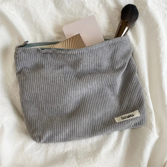 Corduroy Makeup Organizer Clutch by Anti Spier