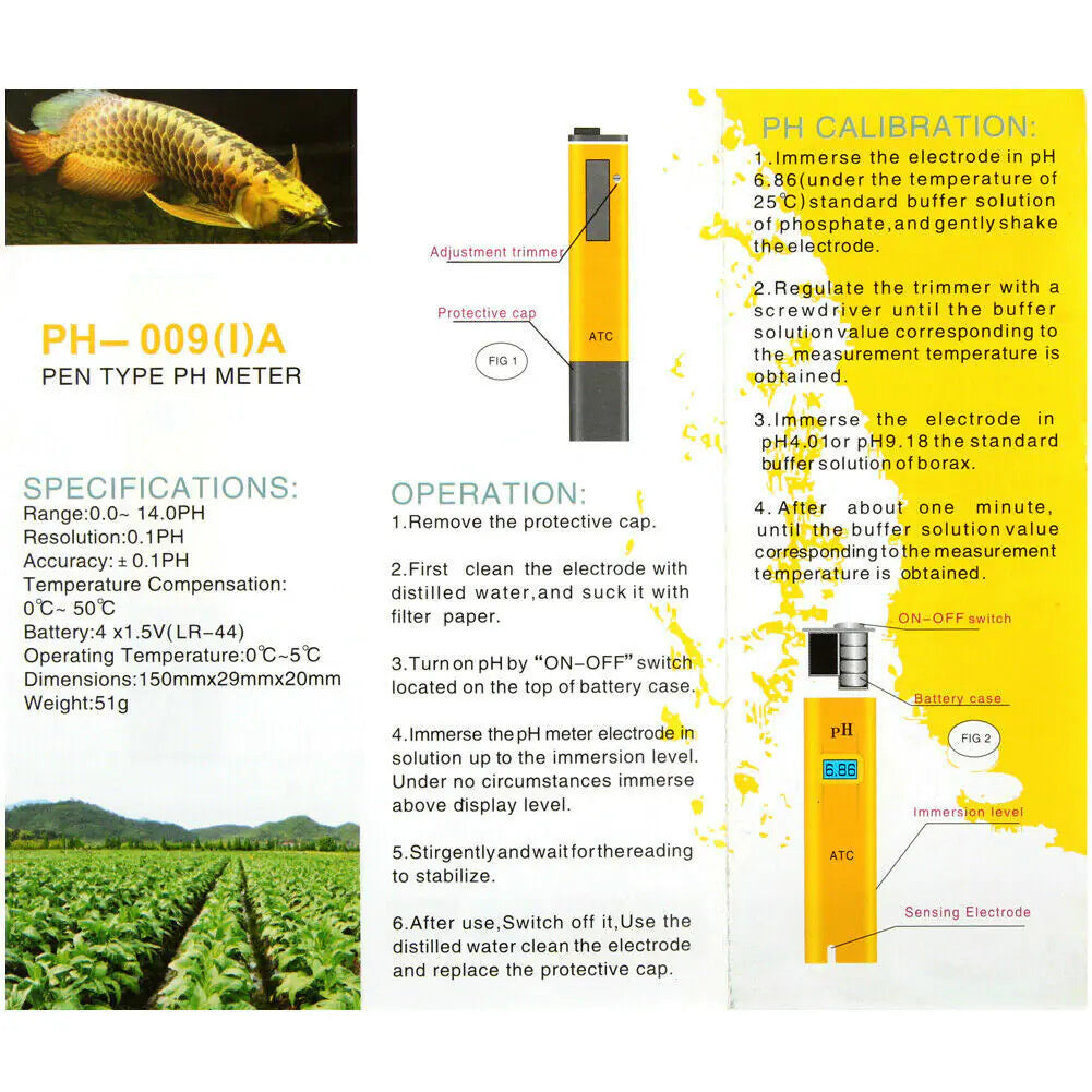 Digital Electric PH Meter LCD Tester Pocket Hydroponics Aquarium Water Test Pen by Anti Spier