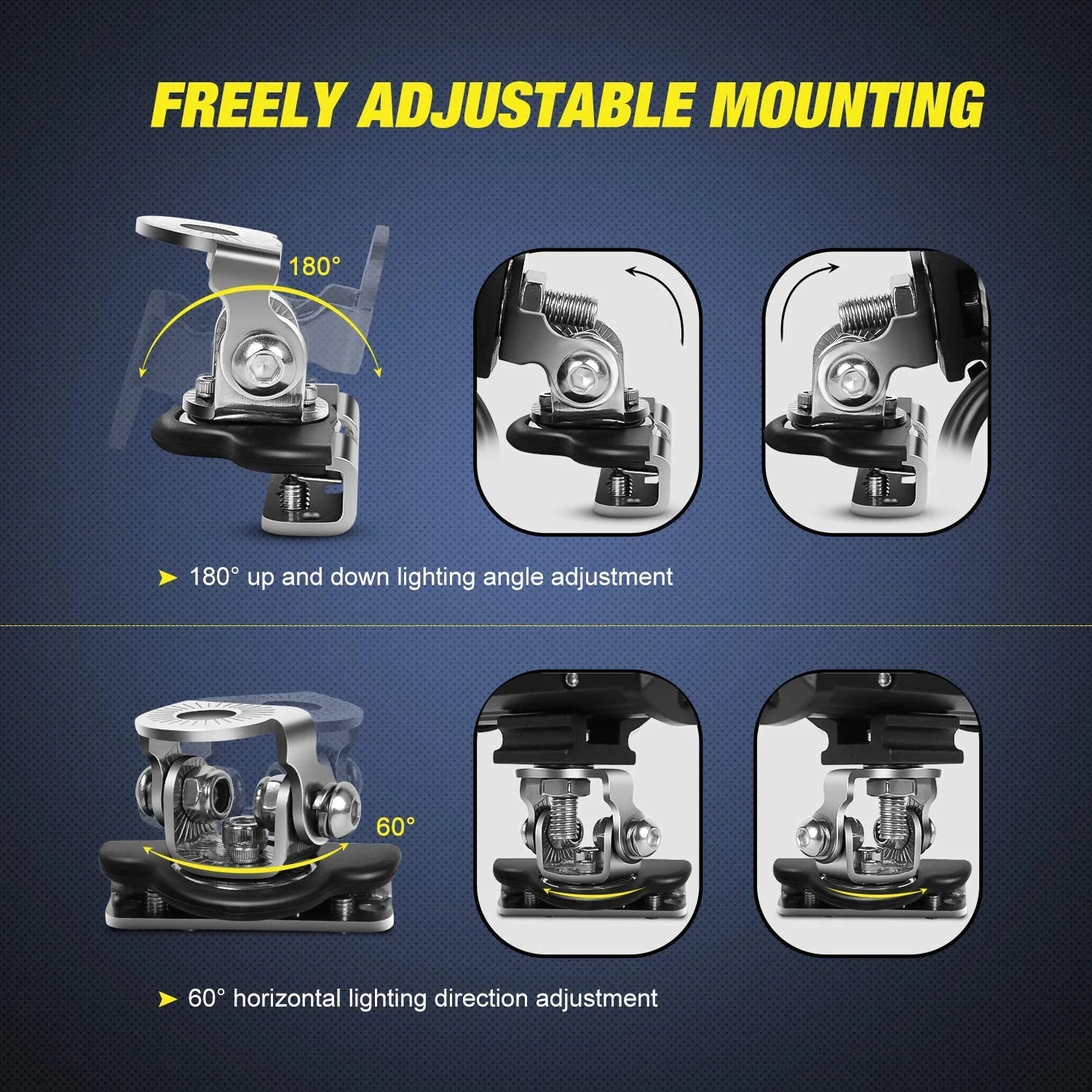 2PCS Pillar Hood Led Work Light Bar Mount Bracket Clamp Holder Offroad Universal by Anti Spier