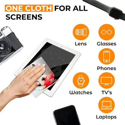 Microfiber Cleaning Cloth for Glasses Lens Camera Phone Screen 6 Pcs Very Soft by Anti Spier