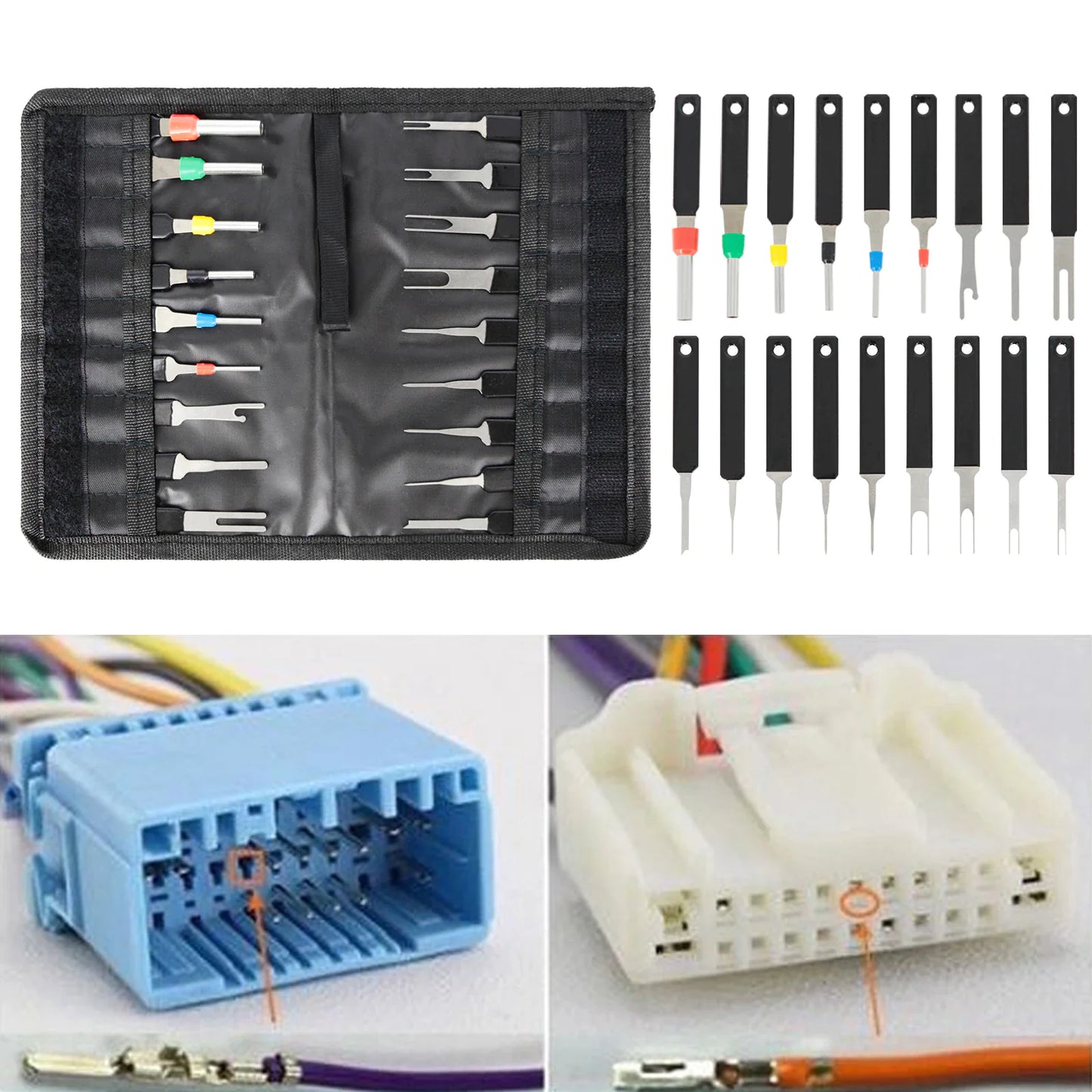 18Pcs Heavy Duty Thick Car Terminal Removal Kit Wire Connector Pin Release Tool by Anti Spier