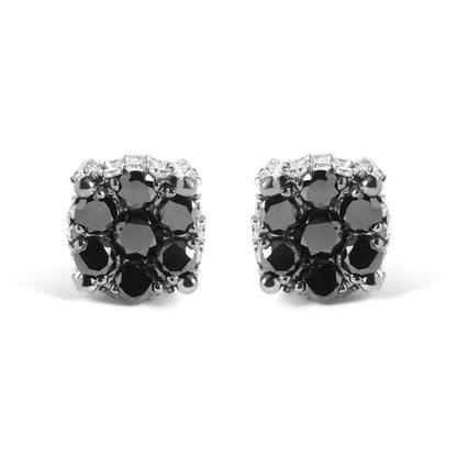 Men's 10K Yellow Gold 1.00 Cttw White and Black Treated Diamond Earring (Black / I-J Color, I2-I3 Clarity) by Anti Spier