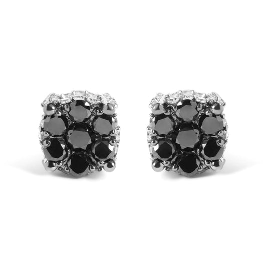 Men's 10K Yellow Gold 1.00 Cttw White and Black Treated Diamond Earring (Black / I-J Color, I2-I3 Clarity) by Anti Spier