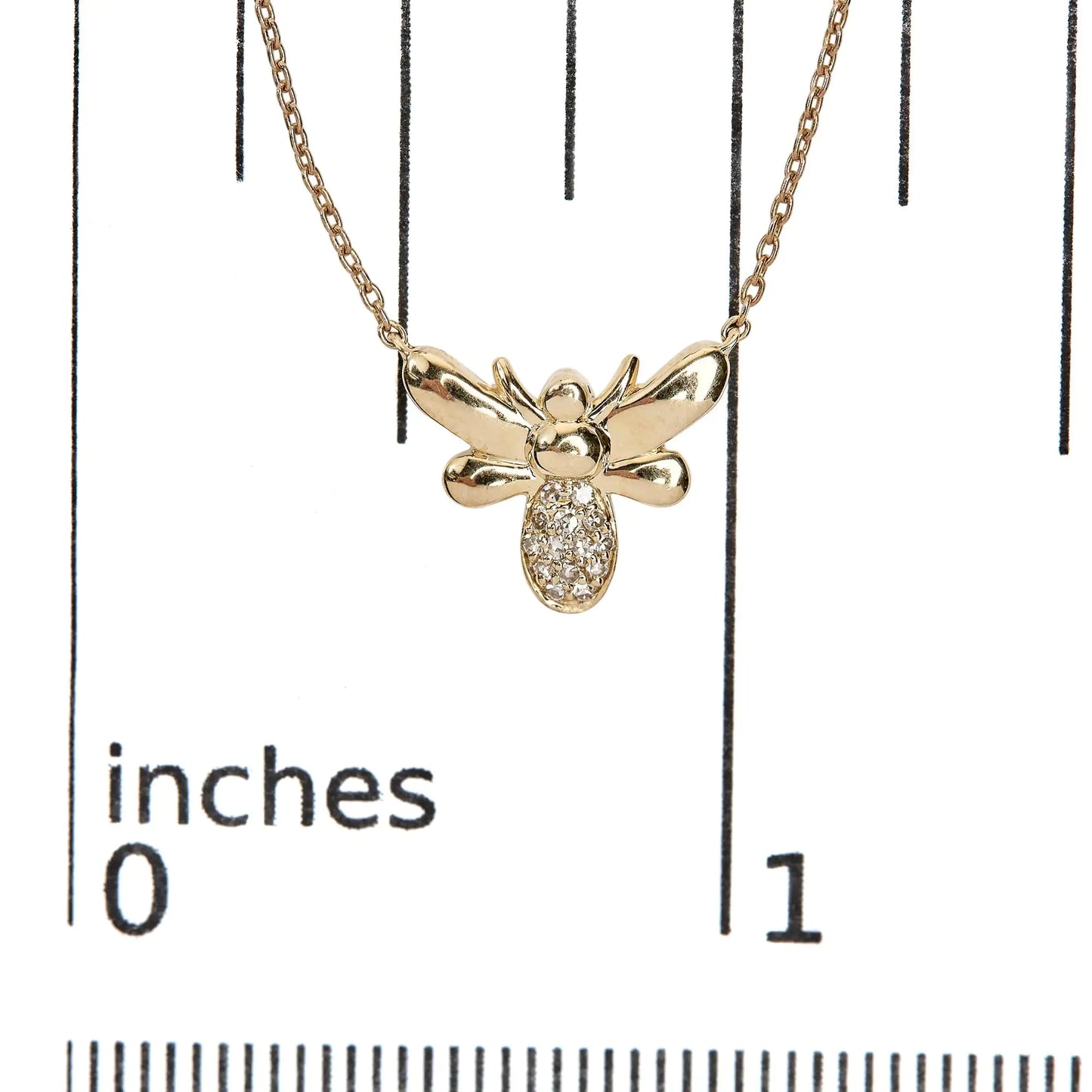 10K Yellow Gold Diamond Accented Bumble Bee Pendant 18" Inch Necklace (H-I Color, I1-I2 Clarity) by Anti Spier