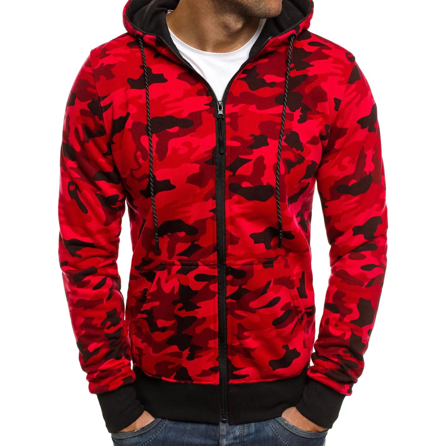 New Fashionable Plus Size Camo Hoodie Cardigan by Anti Spier